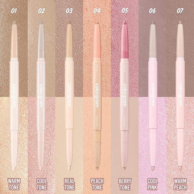 COLORGRAM Under Eye Highlighter Stick 07 Warm Peach | Silky-Smooth Long-Lasting Highlighter & Contouring Stick for Smudge-Proof, Shining Daily Makeup | K-Beauty Face Highlighters & Luminizers