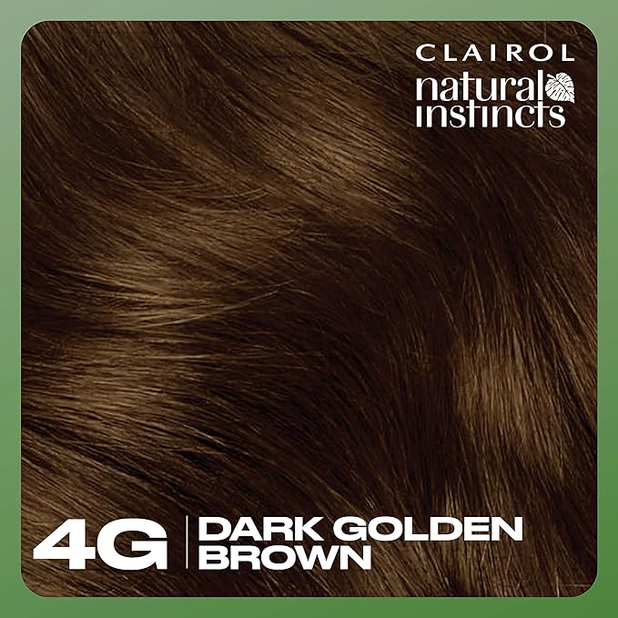 Clairol Natural Instincts Demi-Permanent Hair Dye, 4G Dark Golden Brown Hair Color, Pack of 1