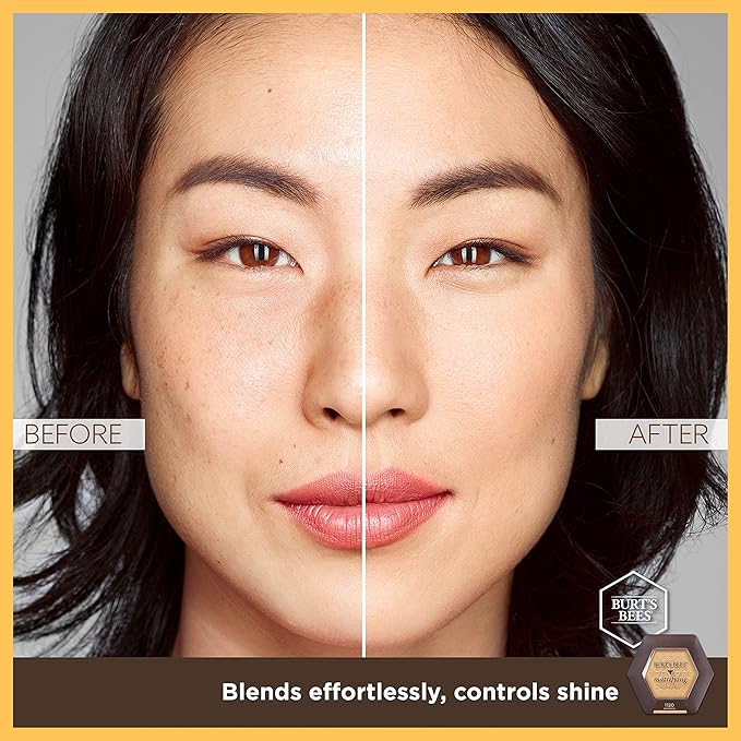 Burts Bees 100% Natural Mattifying Powder Foundation, Sand - 0.3 Ounce (Pack of 2)