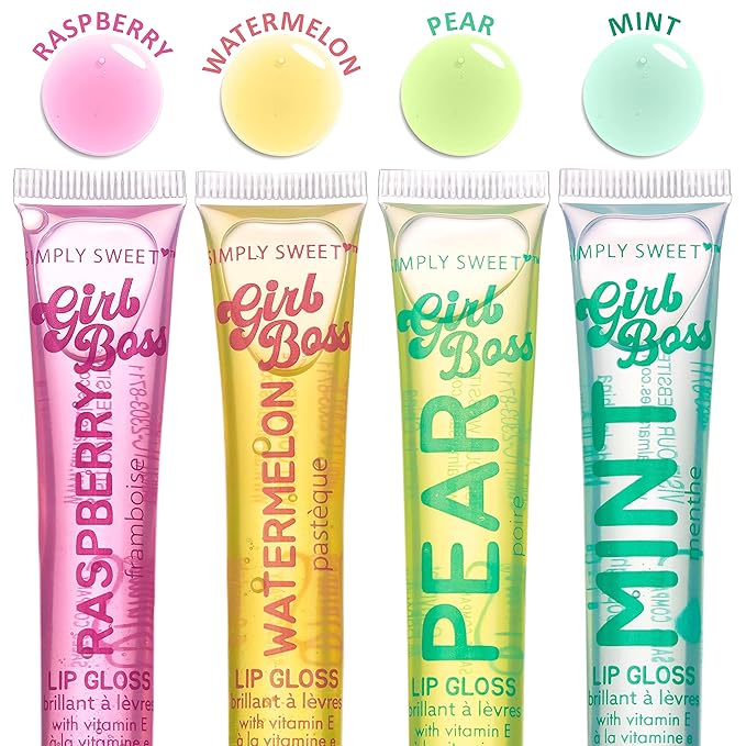 Expressions 12pc Clear Lip Gloss Pack – Lip Oils with Vitamin E and Essential Oils, Flavored Lip Gloss Clear Tubes, Hydrating Lip Glow Oil, Tinted Lip Oil, Lip Moisturizer
