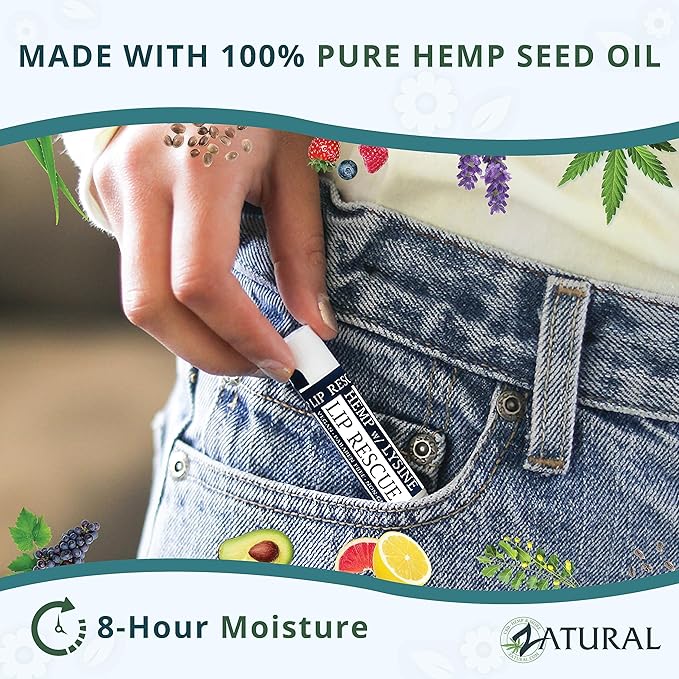 Hemp Lip Balm with L-Lysine-Heal, Moisturize, Protect (5)