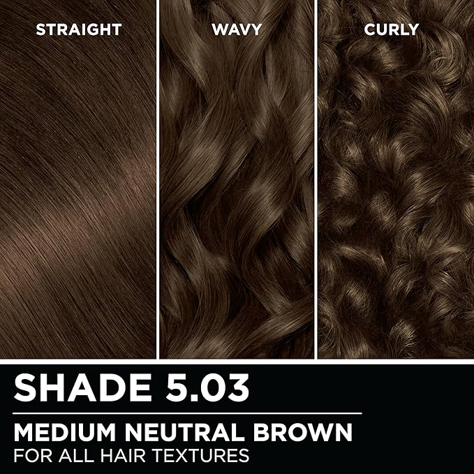 Garnier Hair Color Olia Ammonia-Free Brilliant Color Oil-Rich Permanent Hair Dye, 5.03 Medium Neutral Brown, 2 Count (Packaging May Vary)