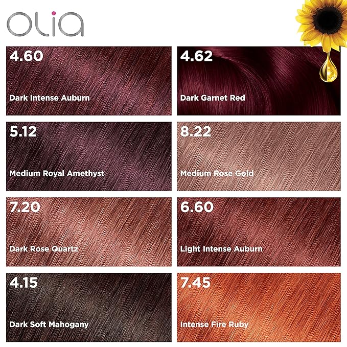 Garnier Hair Color Olia Ammonia-Free Brilliant Color Oil-Rich Permanent Hair Dye, 8.22 Medium Rose Gold, 2 Count (Packaging May Vary) (Pack of 2)